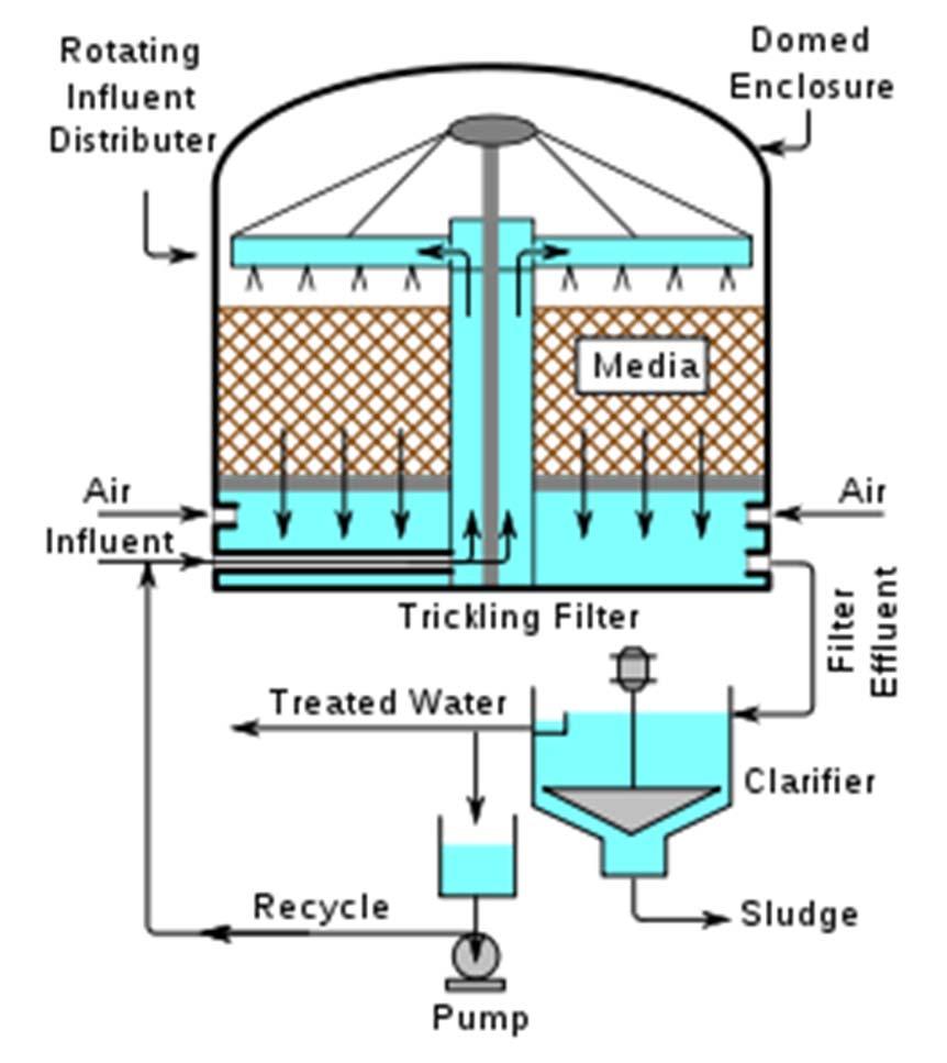 Trickling filter Trickle bed reactor TBR = Triklekerrosreaktori Figure 14.10 Esim.