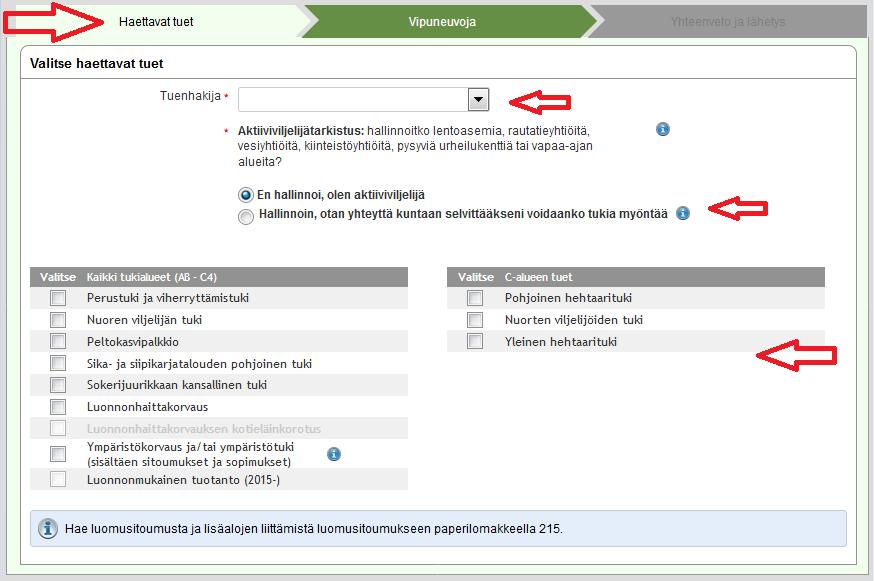 Päätukihaku Haettavat tuet HUOM! Yhtymät, yhtiöt jne.