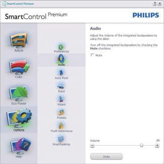 3. Kuvan optimointi Display (Näytön säätö) työpöydän oikean näppäimen pikavalikossa. Käytöstä poisto poistaa SmartControl Premiumin oikean näppäimen pikavalikosta.