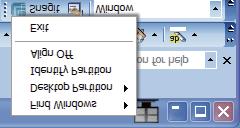 3. Kuvan optimointi Otsikkorivin valinnat Desktop Partition (Työpöydän osion) voidaan päästä aktiivisen ikkunan otsikkoriviltä.