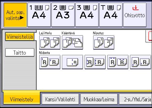 3. Kopiointi Alkuperäisen asettaminen valotuslasille Alkuperäisen asettaminen syöttölaitteeseen Nidontakohta *1 Vasen 2 *2 Ylös 2 *3 *2 *3 Keskellä *1 Yllä olevassa taulukossa näkyy nidontakohta.