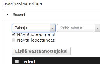 Urheilijoiden laskutuksia tehtäessä kannattaa valita rooliksi Pelaaja tai Luistelija. Jokaisen urheilijan taakse pitäisi olla kytketty vähintään yksi vanhempi.