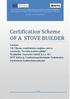 Certification Scheme OF A STOVE BUILDER