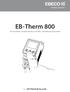 EB - Therm 800. DIN-asennuskiskoon asennettava digitaalinen termostaatti neljä käyttötapaa ja fuzzy-tekniikka. FI KÄYTTÖOHJE EB-Therm 800
