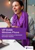 VIP Mobile Windows Phone. Opas asennukseen ja tärkeimpien toimintojen käyttöön