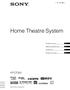 4-181-486-45(1) Home Theatre System. Bruksanvisning. Betjeningsvejledning. Käyttöohje. Bruksanvisninger HT-CT350. 2010 Sony Corporation