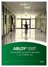 ABLOY EXIT. Toiminnalliset ja tekniset kuvaukset 1- ja 2-lehtiset ovet. An ASSA ABLOY Group brand
