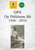 OPA Oy Peltiteos Ab 1926-2016