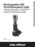 Rechargeable LED Torch/Emergency Light Ficklampa/nödbelysning, LED, laddningsbar Lommelykt/nødbelysning LED, ladbar Ladattava LED-taskulamppu/hätävalo