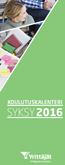 KOULUTUSKALENTERI SYKSY 2016