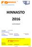 HINNASTO 2016 YHTEYSTIEDOT