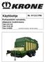Käyttöohje. Nr FIN. Purkausteloin varustettu, silppuava noukinvaunu Titan 6/44 GD Titan R/48 GD Titan 6/48GD