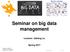 Seminar on big data management