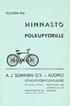 HINNASTO A.J.SOININEN O.Y. POLKUPYÖRILLE VUODEN 1941 POLKUPYÖRÄT UKKULU KE PUHELIMET: KONTTORI 432 JOHTAJA 211 SÄHKOOSOITE: SOINILA