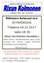 SYYSKOKOUS Tiistaina kello 18:30