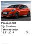 Peugeot ja 5-ovinen Tekniset tiedot _208 Tekniset tiedot.xlsx