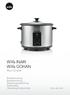 Wilfa INARI Wilfa GOHAN Rice Cooker. Bruksanvisning Bruksanvisning Betjeningsvejledning Käyttöohje Operating Instructions RC-5S, RC-10CD
