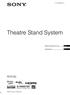 (1) Theatre Stand System. Betjeningsvejledning. Käyttöohje RHT-G Sony Corporation