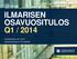 ILMARISEN OSAVUOSITULOS Q1 / Lehdistötilaisuus Varatoimitusjohtaja Timo Ritakallio