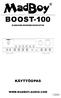 BOOST-100 MASTER V OLUME MIC V OLUME POWER TREBLE BALANCE BASS SUOMI