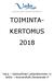 TOIMINTA- KERTOMUS 2018