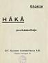 Ohjeita HAKA. puukaasuttaja. O.Y. Suomen Autoteollisuus A.B. Helsinki, Flemingink, 27